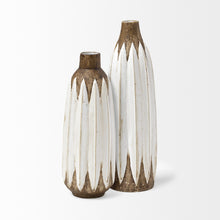 Load image into Gallery viewer, Abstract Cylinder Table Vase (397517) - Brown / White
