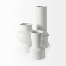 Load image into Gallery viewer, Abstract Cylinder Table Vase (397592) - White
