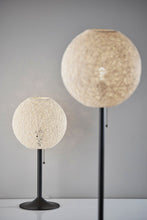 Load image into Gallery viewer, Metal Candlestick Table Lamp With Off-White Globe Shade - Antiqued Bronze
