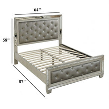 Load image into Gallery viewer, Glamorous Tufted Headboard Bed With Mirror Trim
