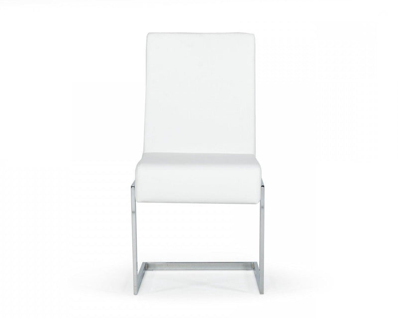 Modern Dining Chairs (Set of 2) - White / Silver
