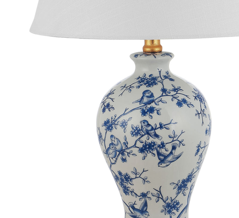 24" Urn Table Lamp With Empire Shade - Blue