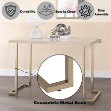 Load image into Gallery viewer, Boice II - Faux Marble Top Sofa Table - White / Champagne
