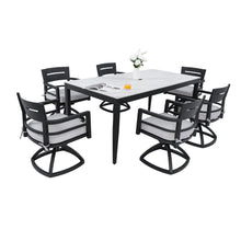 Load image into Gallery viewer, Modern Outdoor Patio Dining Set With Table And Chairs With Sunbrella Cushions
