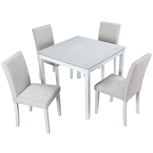Load image into Gallery viewer, Dining Table Set With Crystal Decoration And Upholstered Chairs
