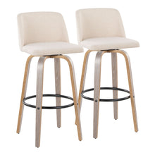 Load image into Gallery viewer, Toriano - Contemporary Fixed Height Barstool With Swivel With Round Footrest Comfort And Style (Set of 2)
