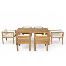 Load image into Gallery viewer, Rustic Patio Dining Set For 6 With Removable Cushions
