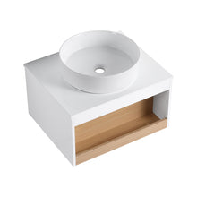 Load image into Gallery viewer, Floating Bathroom Vanity With Glossy Round Vessel Sink

