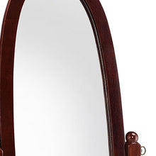 Load image into Gallery viewer, 59" Cherry Oval Framed Cheval Standing Mirror - Brown
