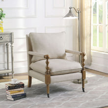 Load image into Gallery viewer, Accent Chair With Turned Legs - Beige
