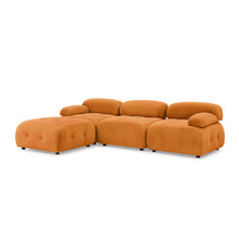 Load image into Gallery viewer, Modular Sectional Sofa, Button Tufted Designed and DIY Combination,L Shaped Couch with Reversible Ottoman, Orange Velvet
