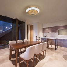 Load image into Gallery viewer, RGB Dimmable LED Enclosed Ceiling Fan With Remote Control, Bladeless Design - White
