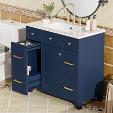 Load image into Gallery viewer, Bathroom Vanity With Ceramic Sink, Soft Close Doors, Adjustable Shelves
