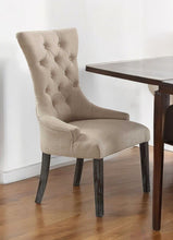 Load image into Gallery viewer, Linen Tufted Parsons Chair (Set of 2) - Beige And Brown
