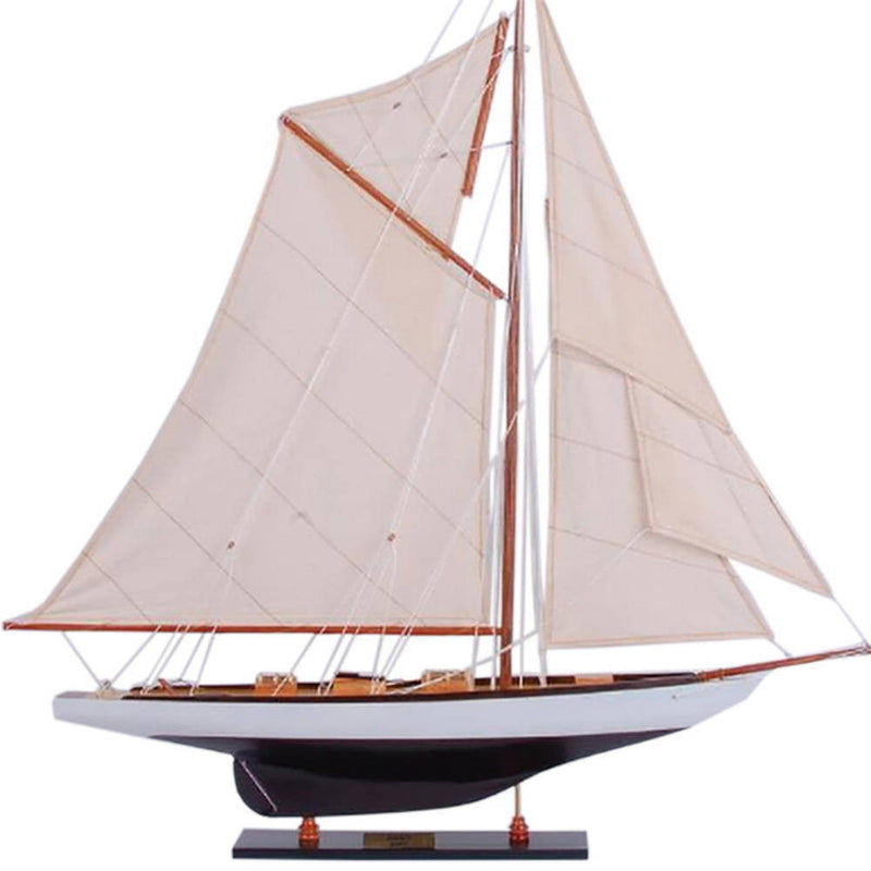 Hand Painted Model Boat (624670) - Dark Brown / Beige