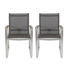 Load image into Gallery viewer, Poetic - Outdoor Dining Chair With Faux Wood Arms And Aluminum Frame (Set of 2) - Gray
