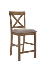 Load image into Gallery viewer, Fabric And Solid Wood Counter Height Bar Chairs (Set of 2) - Tan / Oak
