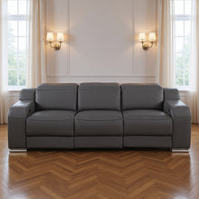 Load image into Gallery viewer, 103" Italian Leather Reclining USB Sofa - Dark Gray

