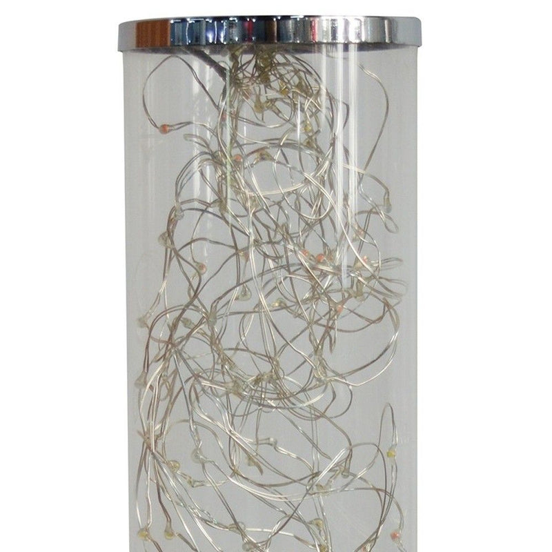Metal Column LED Rope Table Lamp With Clear - Silver