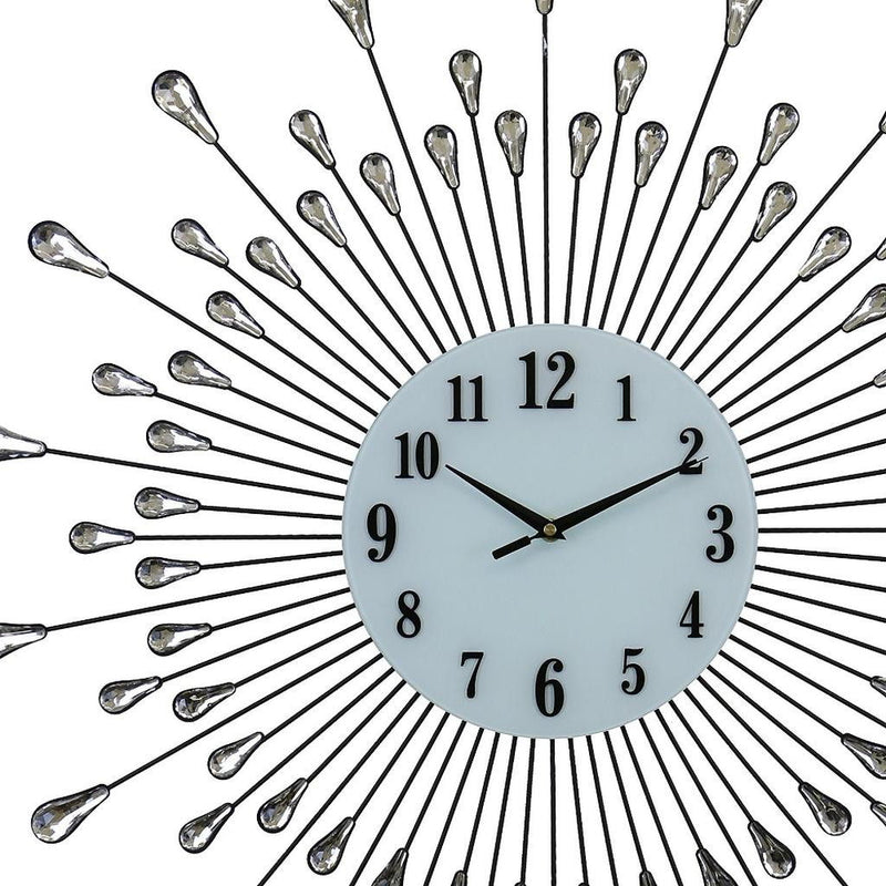 Silent Analog Round Wall Clock - Silver / White