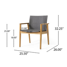 Load image into Gallery viewer, Tranquilize - Outdoor Wooden Club Chair With Woven Wicker Seat And Back (Set of 2) - Light Brown
