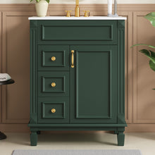 Load image into Gallery viewer, Bathroom Vanity With Sink, Compact Cabinet &amp; 2 Drawers And Adjustable Shelf
