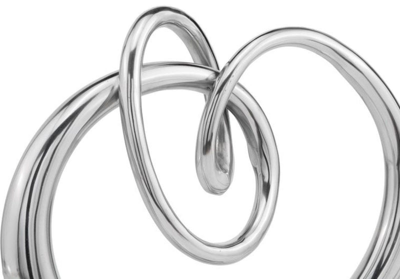 Buffed Modern Abstract Tabletop Sculpture - Silver