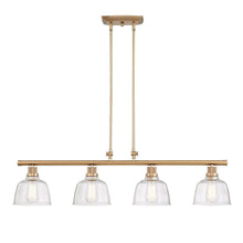 Load image into Gallery viewer, Kitchen Island Four Light Metal Seeded Glass Dimmable Chandelier With Shades - Gold
