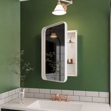 Load image into Gallery viewer, Recessed Metal Framed Medicine Cabinet With Mirror And Adjustable Shelves Wall Mirror With Storage For Bathroom
