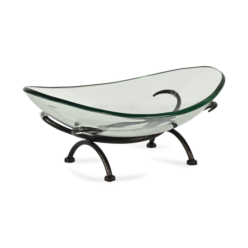 Oval Decorative Bowl With Stand - Clear / Clear
