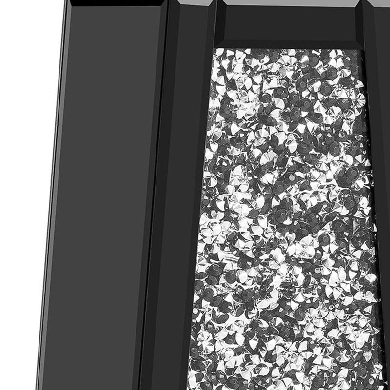 Floor Vase With Faux Crystals - Black