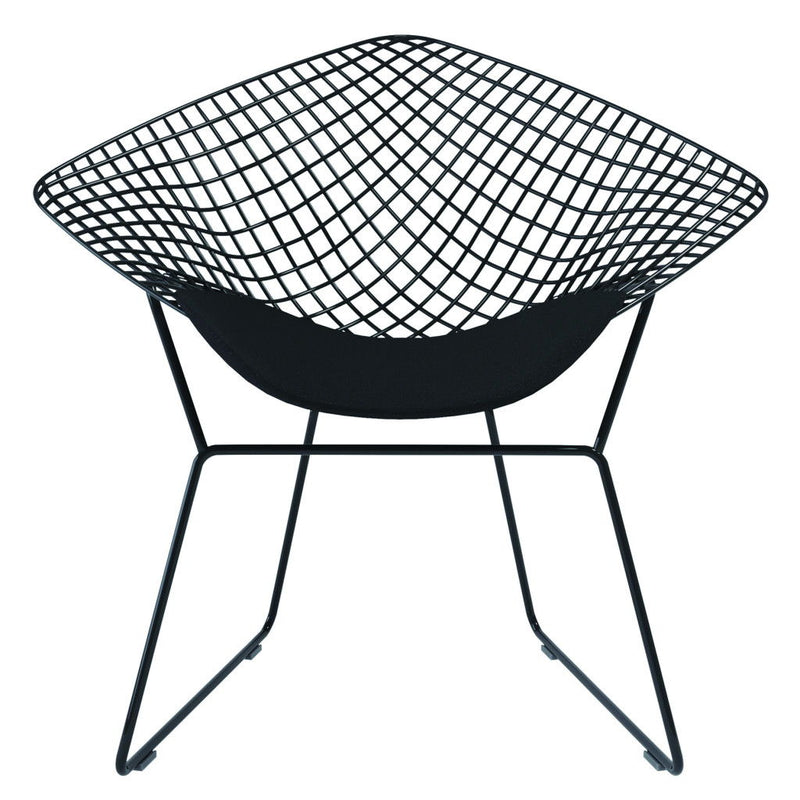 Metal Lounge Chair With Pad - Black