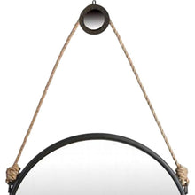 Load image into Gallery viewer, 30" Fame Round Wall Hanging Accent Mirror With Rope - Black
