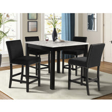 Load image into Gallery viewer, Modern 5 Piece Counter Height Dining Set With Tufted Nail Head Chairs
