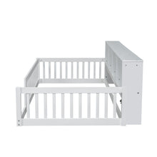 Load image into Gallery viewer, Floor Bed With Storage Cabinets And USB Ports

