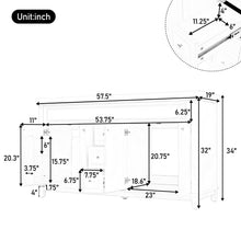 Load image into Gallery viewer, Bathroom Vanity With Double Sinks, 3 Drawers &amp; 4 Doors, Soft Close, All Open Back Design - White
