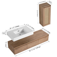 Load image into Gallery viewer, Modern Imitative Wall Mounted Bathroom Vanity With Resin Sink And Side Cabinet
