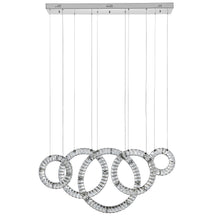 Load image into Gallery viewer, Geometric Five Light Crystal LED Dimmable Chandelier - Silver / Clear
