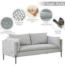 Load image into Gallery viewer, 2 Piece Sofa Sets Modern Linen Fabric Upholstered  Loveseat and 3 Seat Couch Set Furniture for Different Spaces,Living Room,Apartment(2+3 seat)
