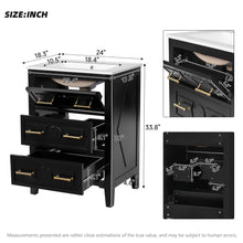 Load image into Gallery viewer, Bathroom Vanity With Sink, Free Standing Single Set, 3 Drawer Storage Cabinet
