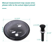 Load image into Gallery viewer, Artistic Tempered Glass Vessel Sink With Pop Up Drain
