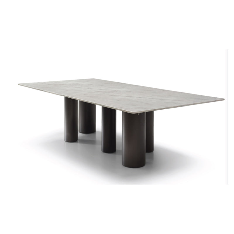 Marble Stainless Steel Dining Table - White / Black