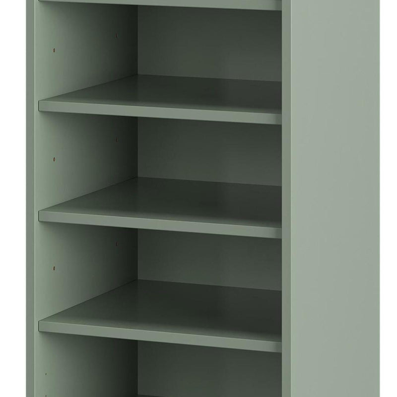 Ten Pair Solid Woodshoe Storage Cabinet (752049) - Sage