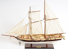 Load image into Gallery viewer, Hand Painted Model Boat Tabletop Sculpture - Brown / White
