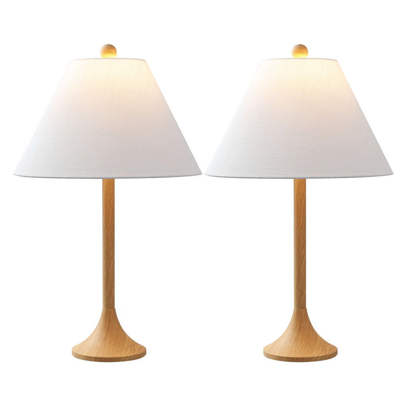 Table Lamps With Empire Shades (Set of 2) - Brown