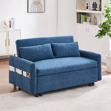 Load image into Gallery viewer, Pull Out Sleep Sofa Bed Loveseats Sofa Couch With Adjsutable Backrest, Storage Pockets, 2 Soft Pillows, USB Ports For Living Room, Bedroom, Apartment, Office
