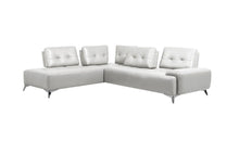 Load image into Gallery viewer, Leather L Shaped Two Piece Seating Component - White
