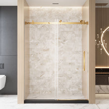 Load image into Gallery viewer, Frameless Single Sliding Shower Door With Handle And Square Tube Track
