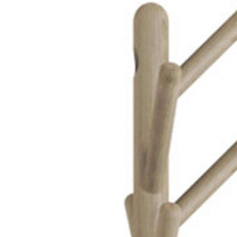 Solid Wood Ten Hook Freestanding Coat Rack - Gray