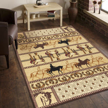 Load image into Gallery viewer, Tribes - 5'3" X 7'3" Southwest Area Rug - Beige - Polypropylene
